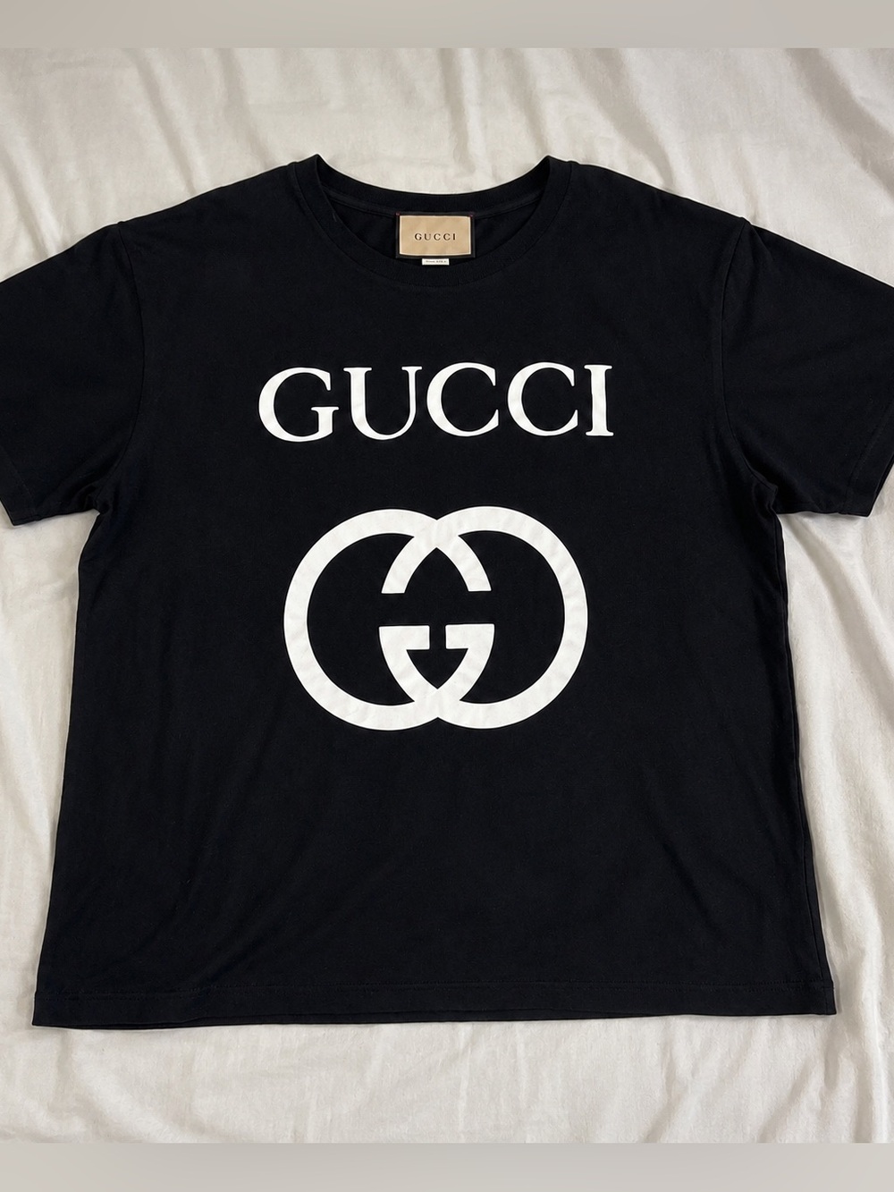 GUCCI Black Logo Crewneck T-Shirt for Men/Women XXXL - Picture 2 of 9